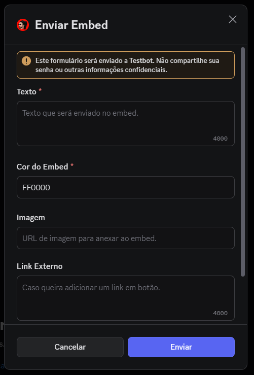 Exemplo do formulário
